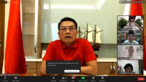 Kepala Staf Kepresidenan Dr Moeldoko bersama 300 lebih relawan layanan Sejiwa dalam silaturahmi halalbihalal secara virtual yang digelar pada Sabtu (30/5).